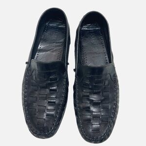 D Lepori Black Woven Leather Loafers Mens size 11 42